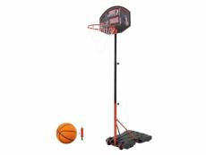 Panier de basket avec support, orange/noir, 248 cm, acier thermolaqué 490002989