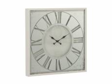 Paris prix - horloge murale en métal "carrée" 60cm blanc