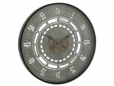 Paris prix - horloge murale "engrenage secondes" 90cm gris
