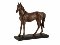 Paris prix - statuette déco "cheval" 28cm marron