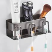 Porte-brosse à dents en aluminium gris espace pistolet sans poinçon porte-brosse à dents électrique mural stockage de dentifrice salle de bain