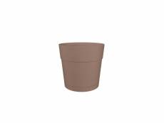 Pot a fleurs et plantes rond capri large - plastique - réservoir d'eau - diametre 35 cm - taupe - artevasi ART5600442843538