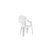 Qfplus - fauteuil monobloc napoli blanc - 10513
