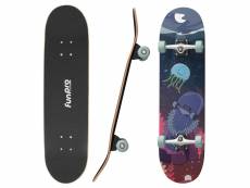 Skateboard - fun pro skate 21 - pour ados - bois d'érable - design meduse