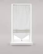 Store Relevable blanc avec Pompon - Blanc - 58 x 165 cm