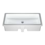 T2814 Lavabo de salle de bain encastrable rectangulaire en céramique Blanc 70 x 35 cm - Meje