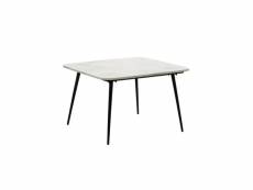 Table basse marbre blanc-métal noir taille m - pinot - 70 x l 70 x h 45 cm - neuf