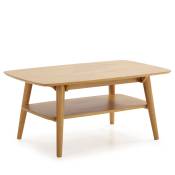 Table basse rectangulaire, bois massif couleur chêne,