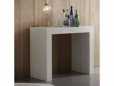 Table console extensible logika finition mélaminé blanc 90 x 45 cm profondeur, 5 allonges de 50 cm 20100869919