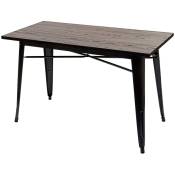 Table pour salle à manger HHG 484a, gastronomie, bois d'orme, standards mvg, noir-marron 120x60 cm - brown