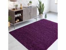Tapis shaggy tapis rond ø 80cm shaggy dre violet oeko tex idéal pour salle de bain