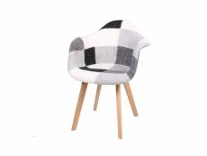 Urban living - chaises de salle à manger patchwork avec dossier - set of 2 - black/white