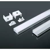V-TAC Profilé aluminium blanc pour bande LED (Max l : 12.4mm) 2000 x 17.4 x 7mm