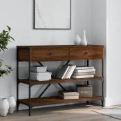 Vidaxl - Table console avec tiroirs et étagères chêne