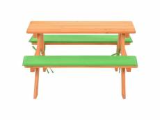 Vidaxl table de pique-nique pour enfants avec bancs 89x79x50 cm sapin 91793