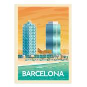 Affiche Barcelone Port Olympic 30x40 cm