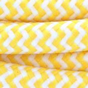 Câble textile zigzag jaune et blanc - 3m