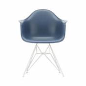 Chaise DAR - Eames Plastic Armchair / (1950) - Pieds blancs - Vitra bleu en plastique