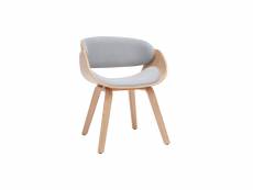 Chaise design en tissu gris et bois clair bent