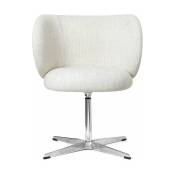 Chaise pivotante en tissu bouclé blanc 69 x 69 cm