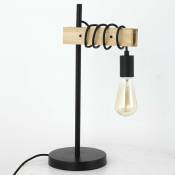 Cotecosy - Lampe de table Hyara Noir et Bois - Bois / Noir