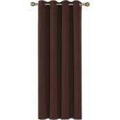 Deconovo - Rideaux Occultants Isolant Thermique, Design Moderne à Oeillets, 1Pièces, Grande Taille, 140x260 cm, Chocolat - Chocolat