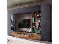 Ensemble de salon équipé meuble tv en bois ardoise colonne egypte oban AHD Amazing Home Design