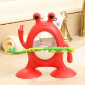 Ensoleille - Porte-brosse à dents drôle de grenouille de dessin animé pour enfants, porte-brosse à dents et dentifrice drôle, porte-brosse à dents