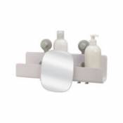 Etagère de douche EasyStore Large / L 40 cm - Ventouses puissantes / Miroir amovible - Joseph Joseph blanc en plastique