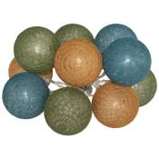 Guirlande Lumineuse Boule 10 pcs à Piles 6cm - Vert / Orange - - Multicouleur