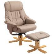 HOMCOM Fauteuil relax inclinable 135° pivotant 360°
