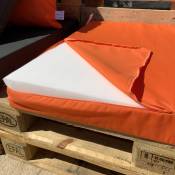Housse d'assisse pour salon palette tissus ultra résistant - Orange - 80 x 120 x 5 cm