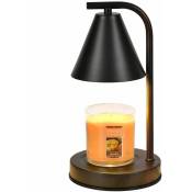 Lampe chauffe-bougie, lampe à bougie en métal à intensité variable pour bougies parfumées sans flamme fondante, chauffe-cire pour cire parfumée pour