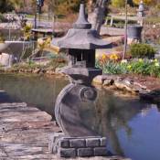 Lanterne japonaise en pierre de lave 90 cm lampe jardin