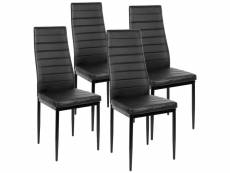 Lot de 4 chaises de salle à manger hombuy noir en simili cuir