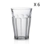 Lot de 6 - Verre à cocktail 36cl en verre trempé résistant transparent