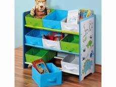 Meuble étagère pour chambre d'enfant - 9 paniers - bleu