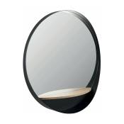 Miroir rond avec tablette en chêne Edmond - Resistub