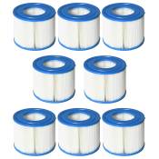 Outsunny Lot de 8 cartouches filtrantes de rechange pour spa - cartouches de filtration - PP bleu blanc