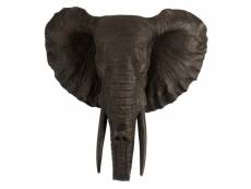 Paris prix - statuette déco "éléphant suspendu" 43cm marron