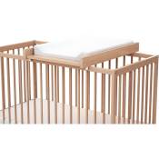 Plan à langer amovible pour lit bébé essentiel en bois - Hêtre Verni - AT4