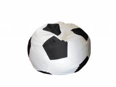 Pouf façon Ballon de Foot - Noir / Blanc - Diamètre 80 cm
