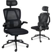 Puluomis Chaise de bureau, chaise de bureau ergonomique, chaise pivotante avec accoudoirs pliables, chaise d'ordinateur, chaise de direction,