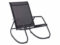 Rocking chair en acier epoxy noa graphite et gris
