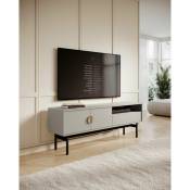 Selsey - stoon - Meuble tv avec tiroir et niche - 154 cm - taupe (gris-beige)