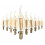 Silumen - Ampoule E14 led Flamme Filament 4W T35 - Pack de 10 / Blanc
