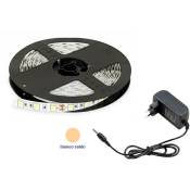Smd 3528 300 led strip 5 metres coil ip 65 warm plus power supply 2A