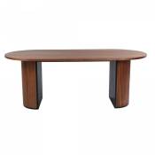Table à manger 200cm ovale en bois pieds design marron