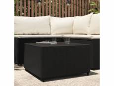 Table basse de jardin carré noir 50x50x30 cm résine