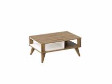 Table basse incommodum bois chêne et blanc